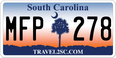 SC license plate MFP278