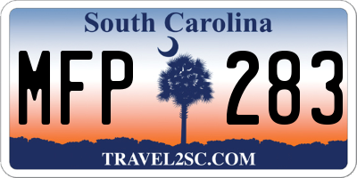 SC license plate MFP283