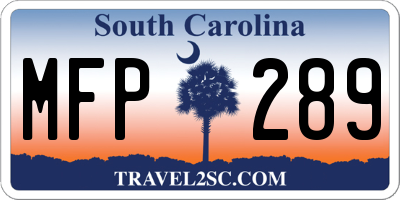 SC license plate MFP289