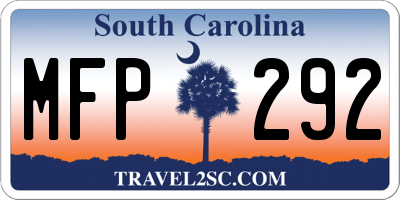 SC license plate MFP292