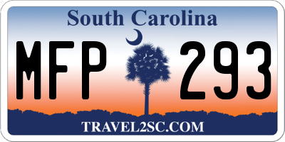 SC license plate MFP293
