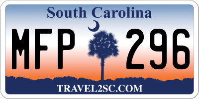 SC license plate MFP296