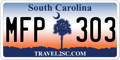 SC license plate MFP303