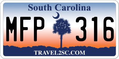 SC license plate MFP316