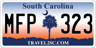SC license plate MFP323