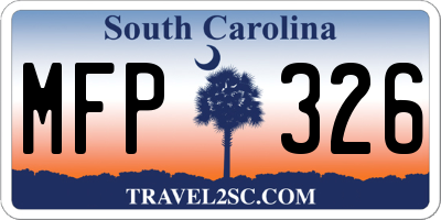 SC license plate MFP326