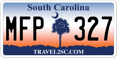 SC license plate MFP327