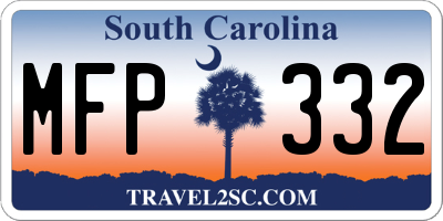 SC license plate MFP332