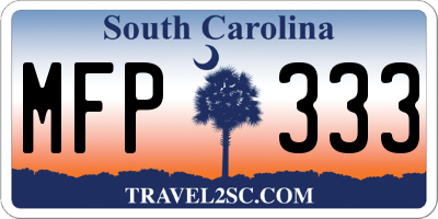 SC license plate MFP333