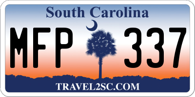SC license plate MFP337