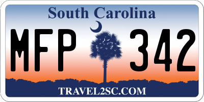 SC license plate MFP342