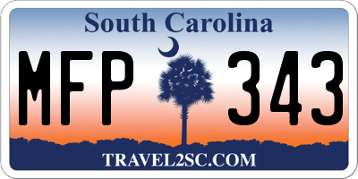 SC license plate MFP343