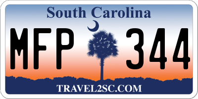 SC license plate MFP344
