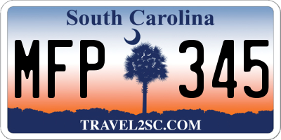 SC license plate MFP345