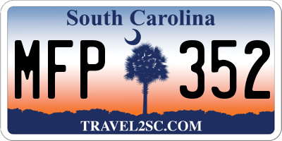SC license plate MFP352