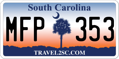 SC license plate MFP353