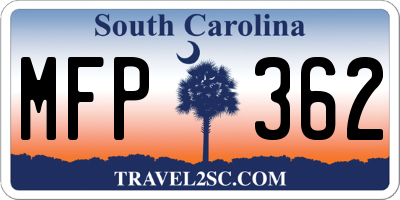 SC license plate MFP362