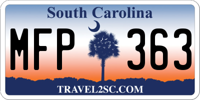 SC license plate MFP363