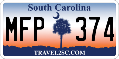 SC license plate MFP374