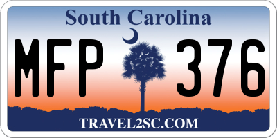 SC license plate MFP376