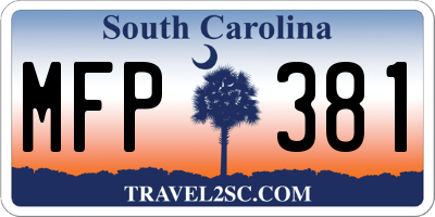 SC license plate MFP381