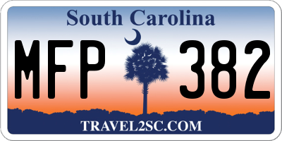 SC license plate MFP382