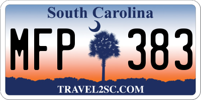 SC license plate MFP383