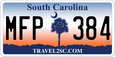 SC license plate MFP384