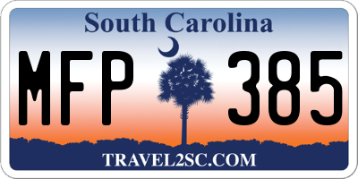 SC license plate MFP385