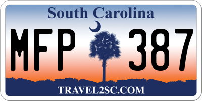 SC license plate MFP387