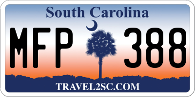 SC license plate MFP388