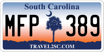 SC license plate MFP389