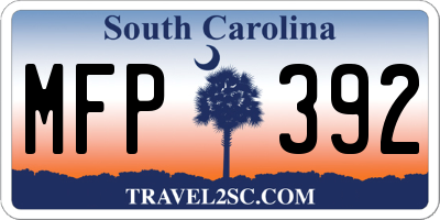SC license plate MFP392