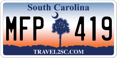 SC license plate MFP419