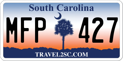 SC license plate MFP427
