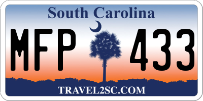 SC license plate MFP433