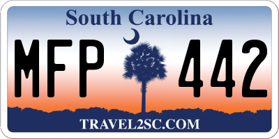 SC license plate MFP442