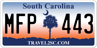 SC license plate MFP443