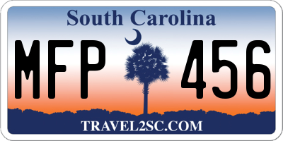 SC license plate MFP456