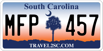 SC license plate MFP457