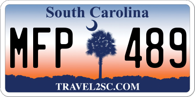 SC license plate MFP489