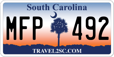 SC license plate MFP492