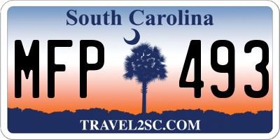 SC license plate MFP493