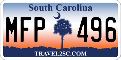 SC license plate MFP496