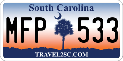 SC license plate MFP533