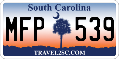 SC license plate MFP539