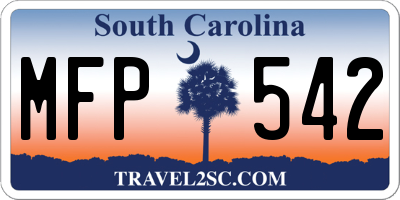 SC license plate MFP542