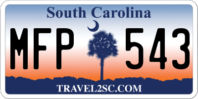 SC license plate MFP543