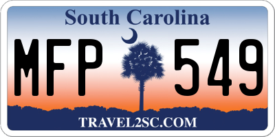 SC license plate MFP549