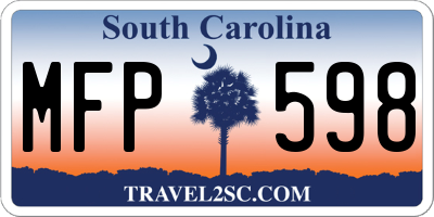 SC license plate MFP598